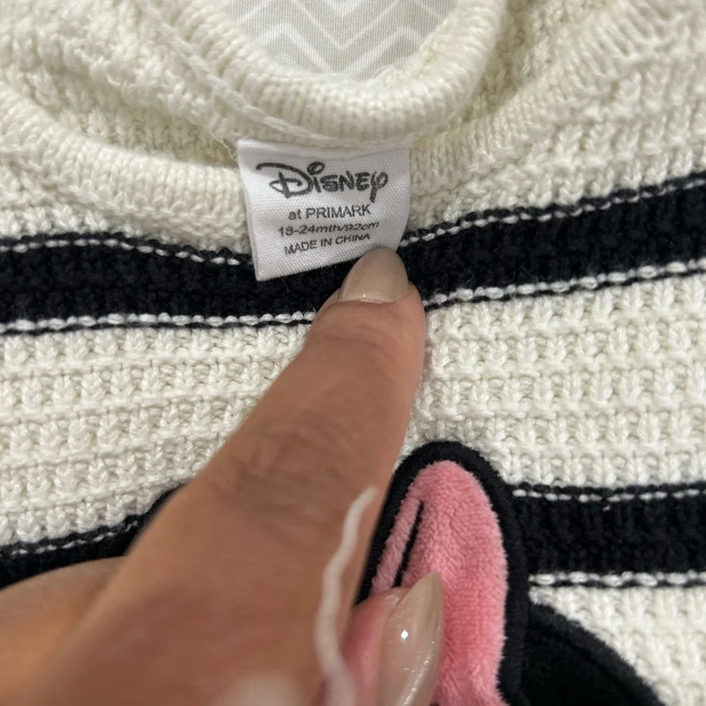 Disney Black & White Striped Minnie Knit Tank and Shorts Set with Pink Bow
